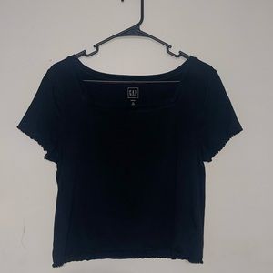 Black GAP Short Sleeve Square Neck Shirt